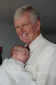 Rob Moore, my first college roommate, with his grandchild Miriam. We met on Labor Day 1965 and have been friends ever since.