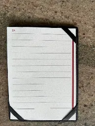 My to-do pocket notepad. The same one I've carried since I became lab director. Ten items at a time, one day at a time.