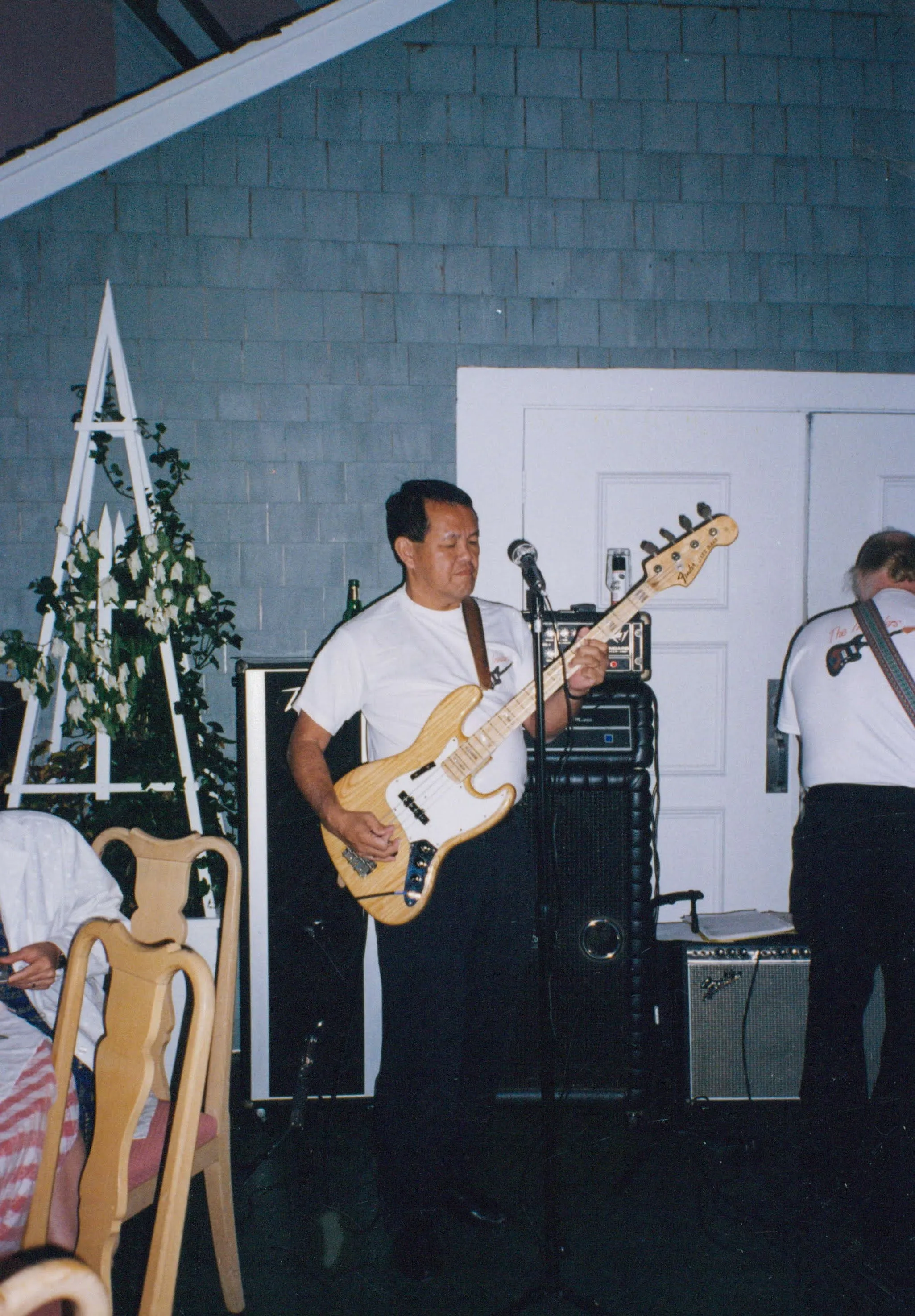 Victor on bass with the Invaders.
